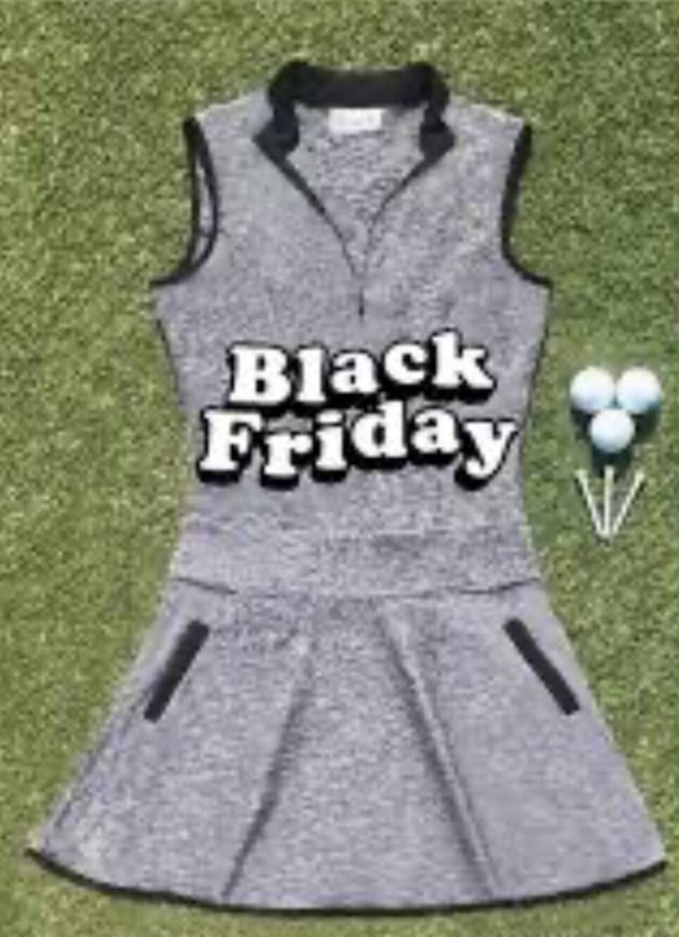 Olay Sport Women’s Golf Tennis Dress M Gray Black Sleeveless Athletic